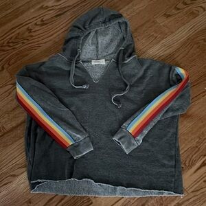 Ocean Drive Rainbow Stripe hooded sweatshirt